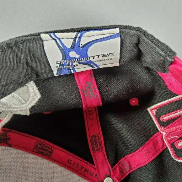 City Hunter Washington DC Snap Back Hat Black Magenta - Picture 7 of 11